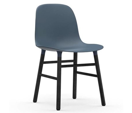 Normann Copenhagen Stol formular blå sort plast træ 48x52x80cm