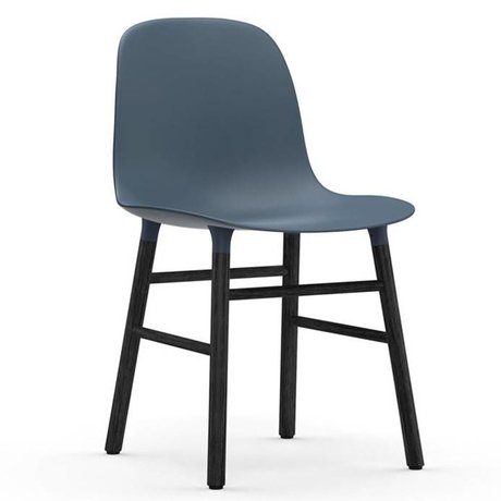 Normann Copenhagen forma de silla de plástico negro azul 48x52x80cm madera