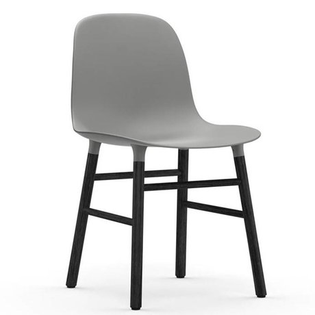 Normann Copenhagen forma grigio sedia di plastica nera in legno 48x52x80cm