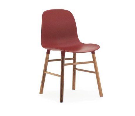 Normann Copenhagen forme de chaise bois plastique rouge brun 48x52x80cm