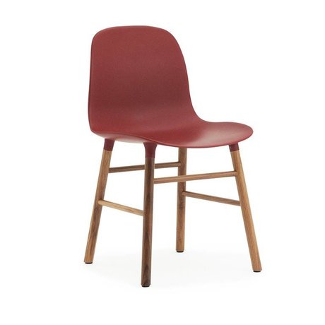 Normann Copenhagen Stol formular rød brun plast tømmer 48x52x80cm