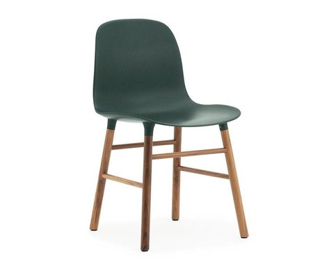 Normann Copenhagen Chaise forme plastique bois vert brun 48x52x80cm