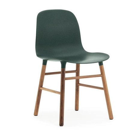 Normann Copenhagen Chaise forme plastique bois vert brun 48x52x80cm