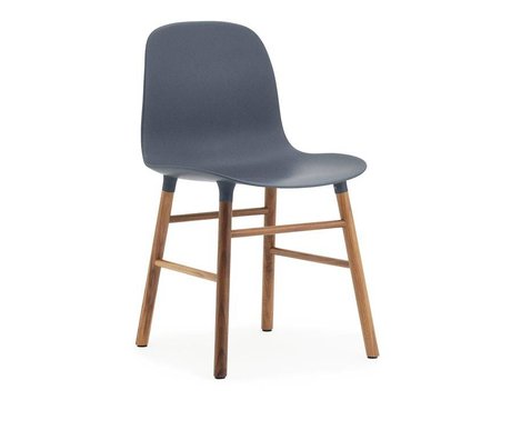 Normann Copenhagen Chair shape blue brown plastic wood 48x52x80cm