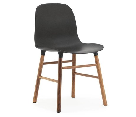 Normann Copenhagen Chair shape black brown plastic wood 48x52x80cm