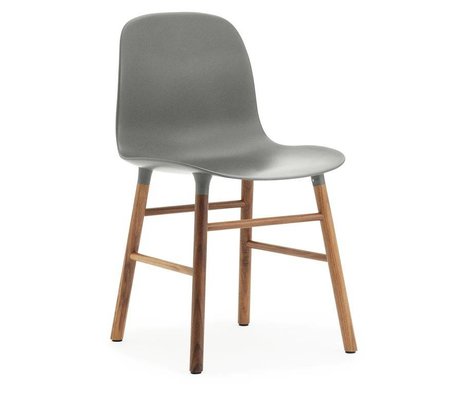 Normann Copenhagen forma de silla de madera 48x52x80cm plástico gris-marrón