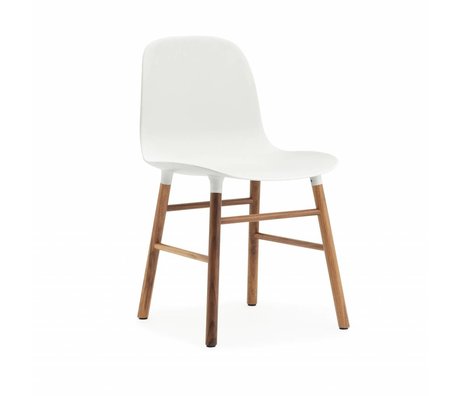 Normann Copenhagen Stol formular hvid brun plast tømmer 48x52x80cm