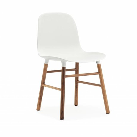 Normann Copenhagen Stol formular hvid brun plast tømmer 48x52x80cm