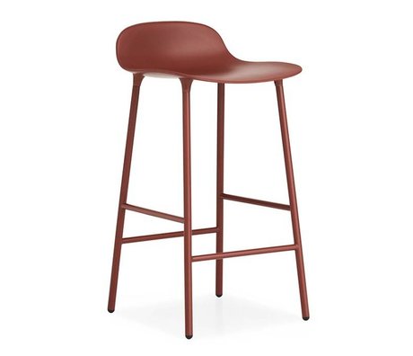 Normann Copenhagen Bar chair shape red plastic steel 44x44x87cm