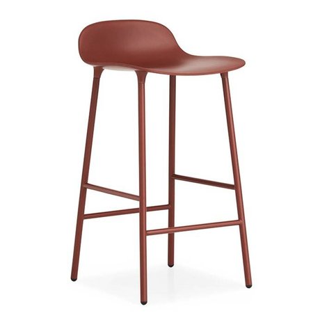 Normann Copenhagen Bar chair shape red plastic steel 44x44x87cm