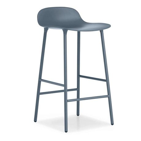 Normann Copenhagen Bar chair shape blue plastic steel 44x44x87cm