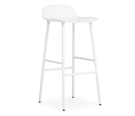 Normann Copenhagen Bar chair shape white plastic steel 44x44x87cm