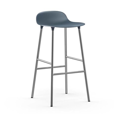 Normann Copenhagen Afføringsform blå chrom plast 53x45x87cm