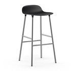 Normann Copenhagen Bar chair shape black plastic chrome 53x45x87cm