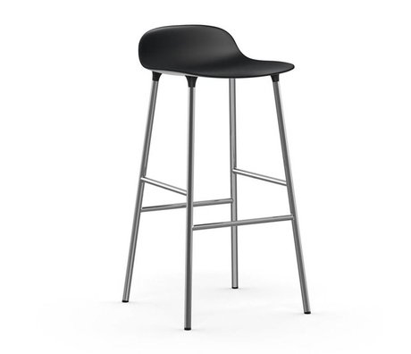 Normann Copenhagen Barstuhl Form schwarz Kunststoff Chrom 53x45x87cm