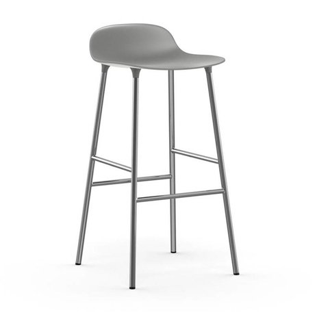 Normann Copenhagen Barstuhl Form grau Kunststoff Chrom 53x45x87cm