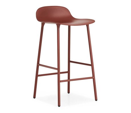 Normann Copenhagen Barstuhl Form rot Kunststoff Stahl 42,5x42,5x77cm