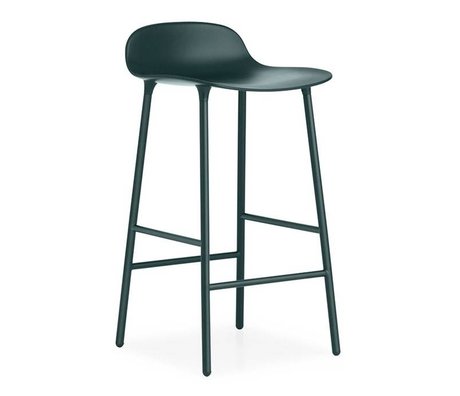 Normann Copenhagen forma sgabello di plastica verde 42,5x42,5x77cm acciaio