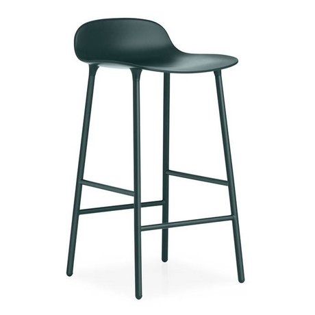 Normann Copenhagen Bar chair shape green plastic steel 42,5x42,5x77cm