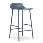 Normann Copenhagen Bar chair shape blue plastic steel 42,5x42,5x77cm