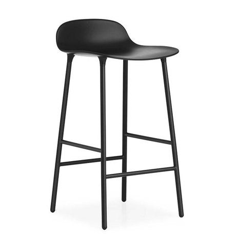 Normann Copenhagen forma de las heces de plástico negro 42,5x42,5x77cm acero