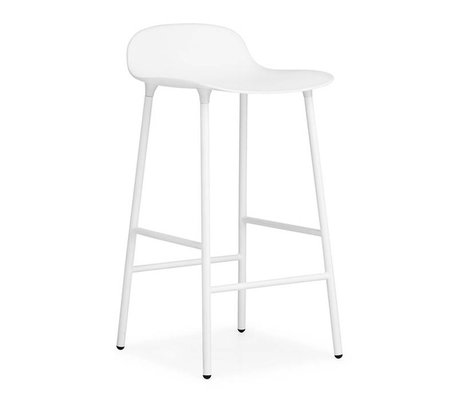 Normann Copenhagen forma de las heces de plástico blanco 42,5x42,5x77cm acero