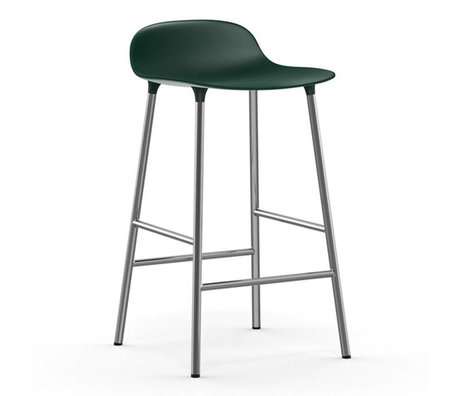 Normann Copenhagen Afføringsform grøn plastik chrom 43x42,5x77cm