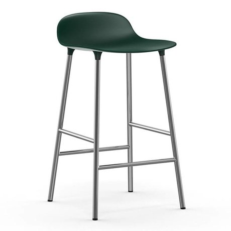 Normann Copenhagen Afføringsform grøn plastik chrom 43x42,5x77cm