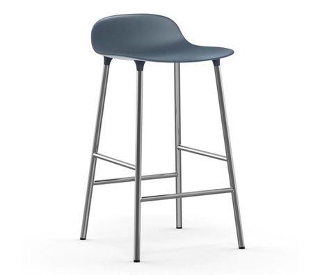 Normann Copenhagen Afføringsform blå plast chrom 43x42,5x77cm