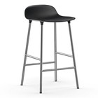 Normann Copenhagen Bar chair shape black plastic chrome 43x42,5x77cm