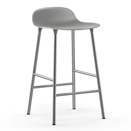 Normann Copenhagen Barstuhl Form grau Kunststoff Chrom 43x42,5x77cm