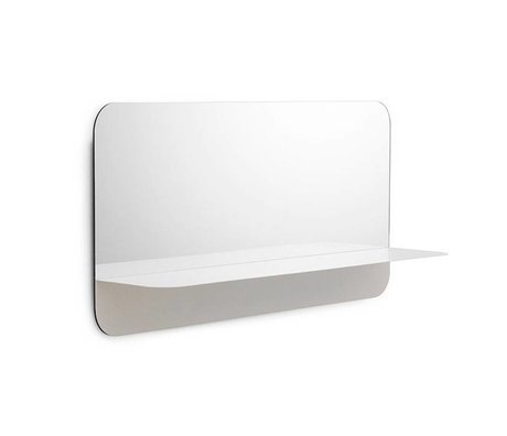 Normann Copenhagen Espejo de pared Horizonte blanco espejo de cristal de acero 80x40cm