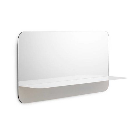 Normann Copenhagen Wandspiegel Horizon weiß Spiegelglas Stahl 80x40cm