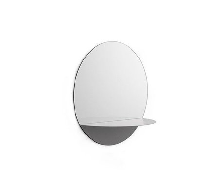 Normann Copenhagen Miroir mural Horizon rond en acier verre miroir gris Ø34cm