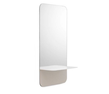 Normann Copenhagen Wandspiegel Horizon vertikal weiß Spiegelglas Stahl 40x80cm