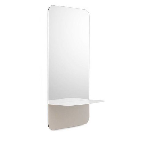 Normann Copenhagen Espejos Horizonte placa blanca vertical 40x80cm de acero de cristal