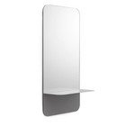 Normann Copenhagen Wall mirror Horizon vertical gray Mirror glass steel 40x80cm