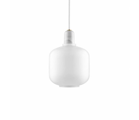 Normann Copenhagen Lámpara colgante amp mármol de cristal blanco S Ø14x17cm
