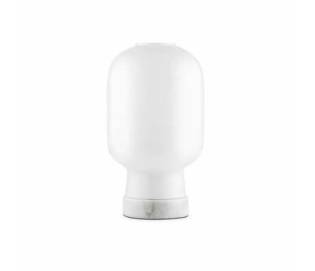 Normann Copenhagen Lampada da tavolo in vetro amp marmo bianco Ø14x26,5cm