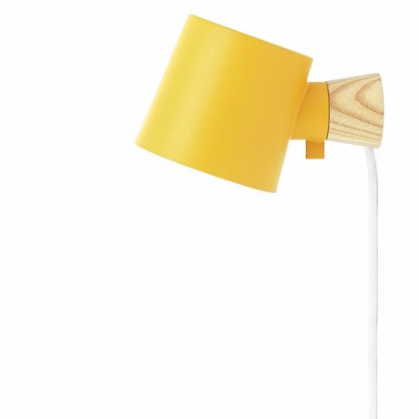 Normann Copenhagen Wandlampe Rise acero amarillo 17xØ10x9,7cm madera