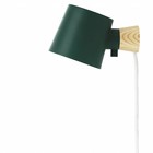 Normann Copenhagen Lámpara de pared de acero subida verde 17xØ10x9,7cm madera