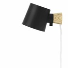 Normann Copenhagen Wandlampe Rise schwarz Stahl Holz 17xØ10x9,7cm