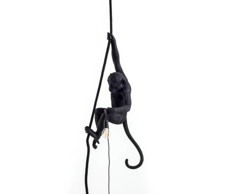 Seletti La lampe de singe suspendu en nylon noir 27x30x80cm