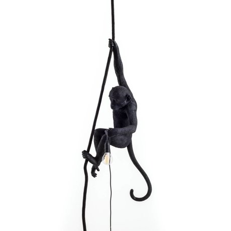 Seletti La lampe de singe suspendu en nylon noir 27x30x80cm