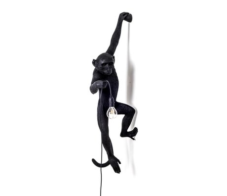 Seletti Wall lamp The Monkey black plastic 37x20,5x76,5cm