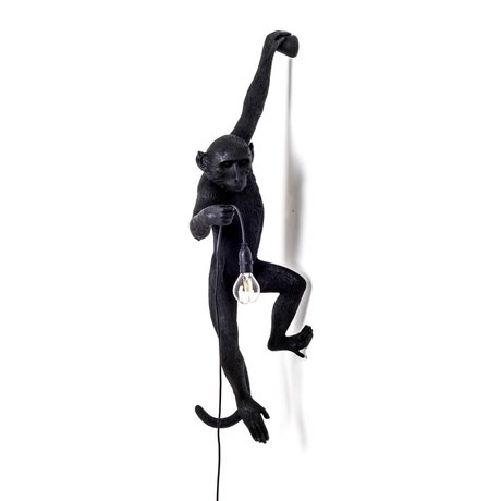 Seletti Wall lamp The Monkey black plastic 37x20,5x76,5cm