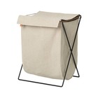 Ferm Living Stendibiancheria Herman schwarz tela beige 65x50x40cm metallo