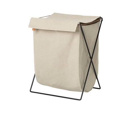 Ferm Living Clotheshorse Herman black beige canvas metal 65x50x40cm