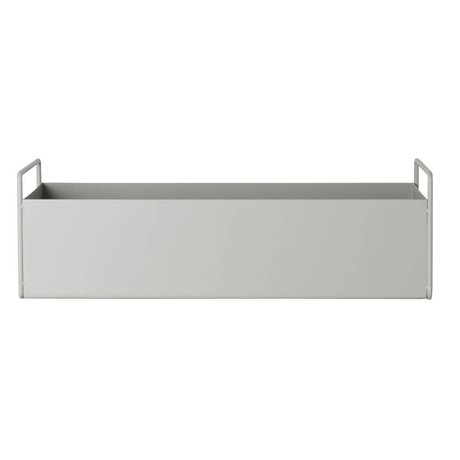 Ferm Living fábrica de cajas de metal gris brillante S 45x14,5x17cm