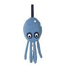 Ferm Living Musique mobile Octopus coton denim bleu 30x12cm